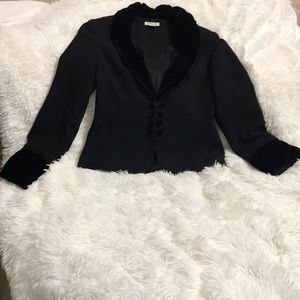 Black dressy jacket with velvet trim